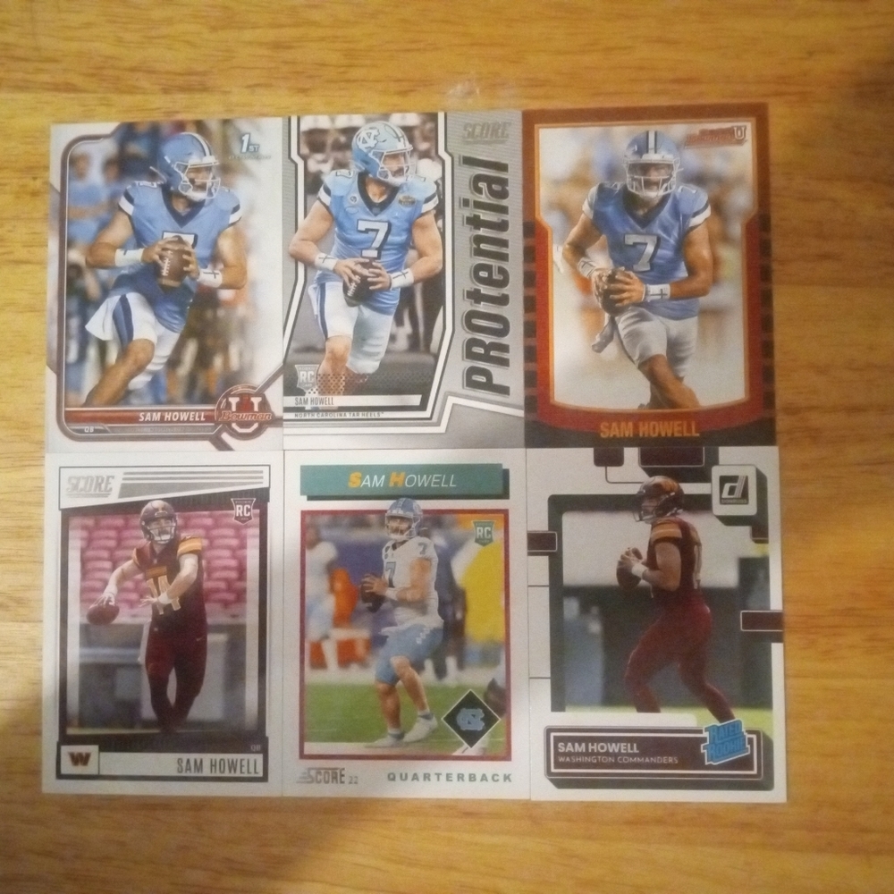 Lot of 6 Sam Howell rookie cards